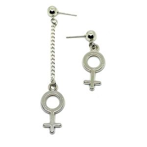 Asymmetrical Venus Symbol Earrings